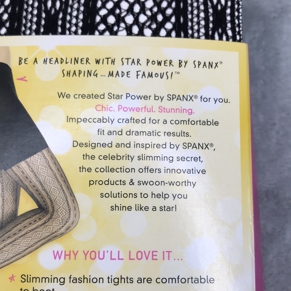 Star Power Spanx Shaping Tights Center Stage Size  C Diamond Stripe Black - Picture 6 of 7